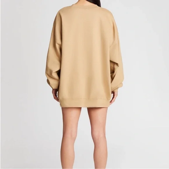 EUC The Bar Tan Varsity Sweatshirt size L with White Lettering. - Picture 2 of 13